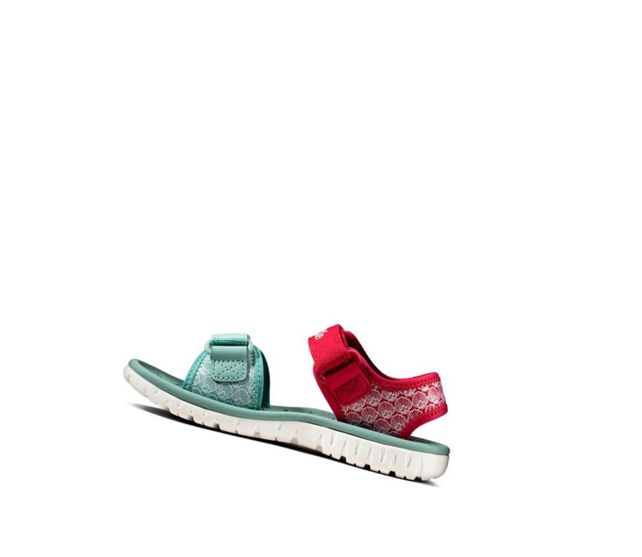Sandały Casual Clarks Surfing Sea Dziewczynka Czerwone | QPFDUR896
