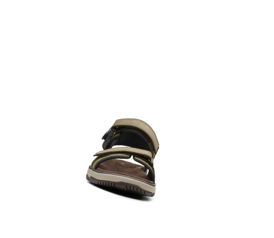 Sandały Casual Clarks Un Trek Part Nubuck Tekstylne Męskie Ciemny Oliwkowe | XTAMBG542