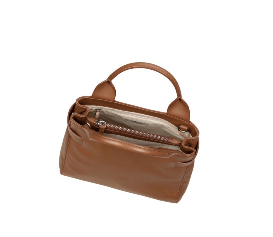 Torby Mini Clarks The Ella Small Skórzane Damskie Brązowe | HWSAYO631