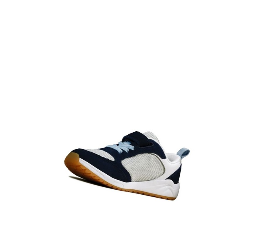 Trampki Clarks Aeon Flex Tekstylne Chłopięce Granatowe | HXZLQW250