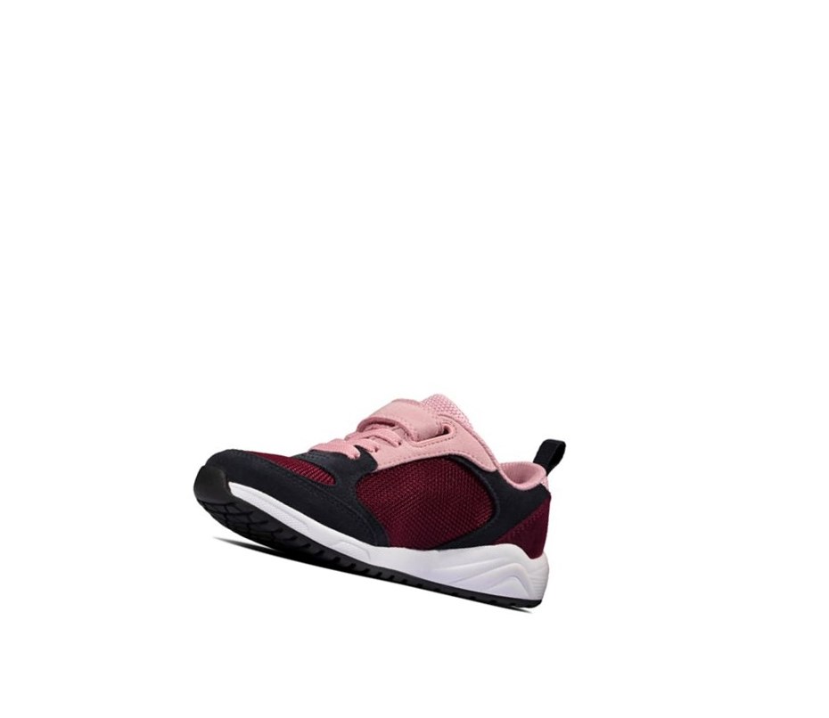 Trampki Clarks Aeon Flex Tekstylne Chłopięce Bordowe | ITERJF685