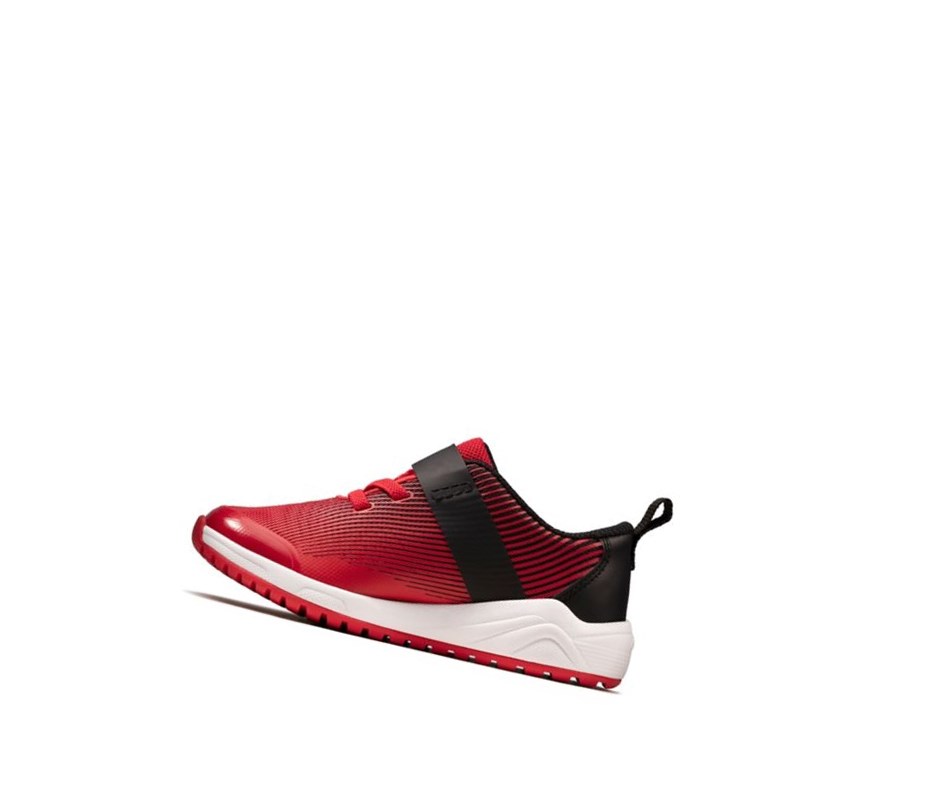Trampki Clarks Aeon Pace Skórzane Dziewczynka Czerwone | EFTJID780