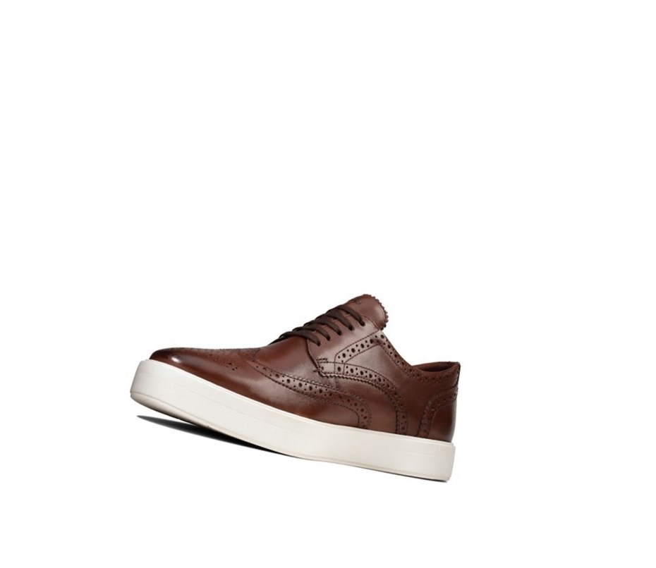 Trampki Clarks Hero Limit Skórzane Męskie Brązowe | ZRYBHO657