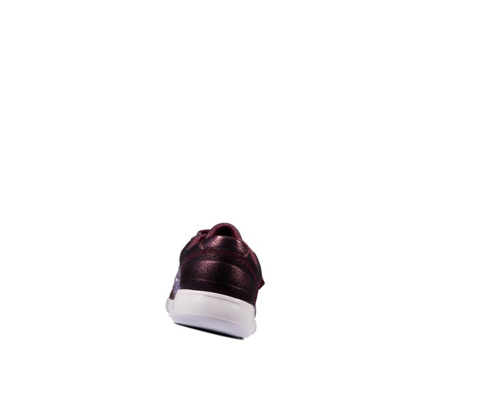 Trampki Clarks Scape Spirit Skórzane Dziewczynka Bordowe | HDGYTI817