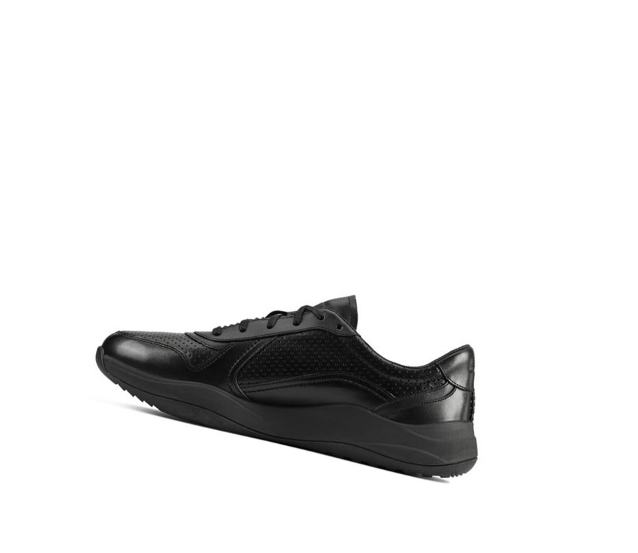 Trampki Clarks Sift Speed Skórzane Męskie Czarne | PCYXGW351