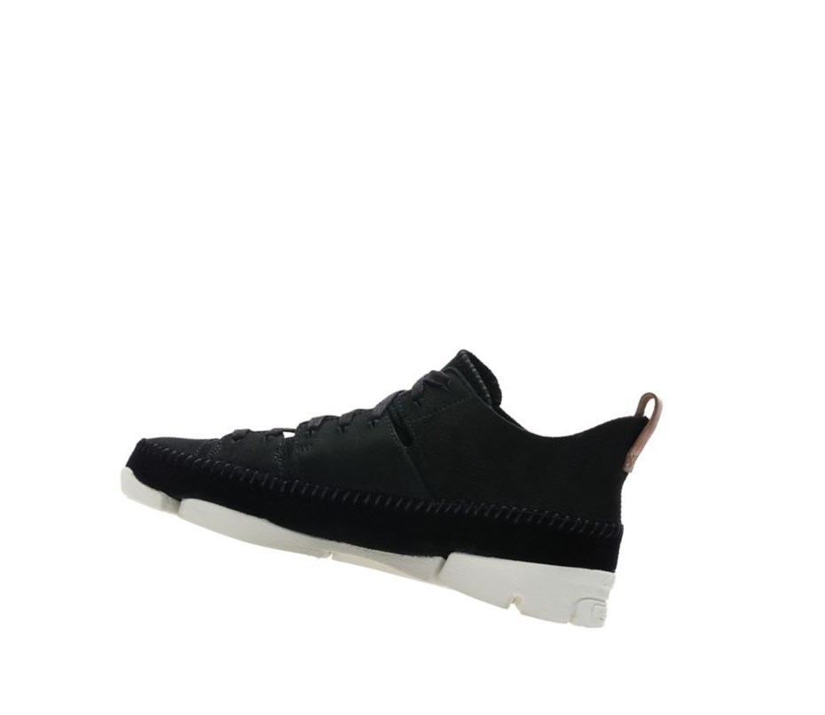Trampki Clarks Trigenic Flex Nubuck Zamszowe Męskie Czarne | NHDWCS240