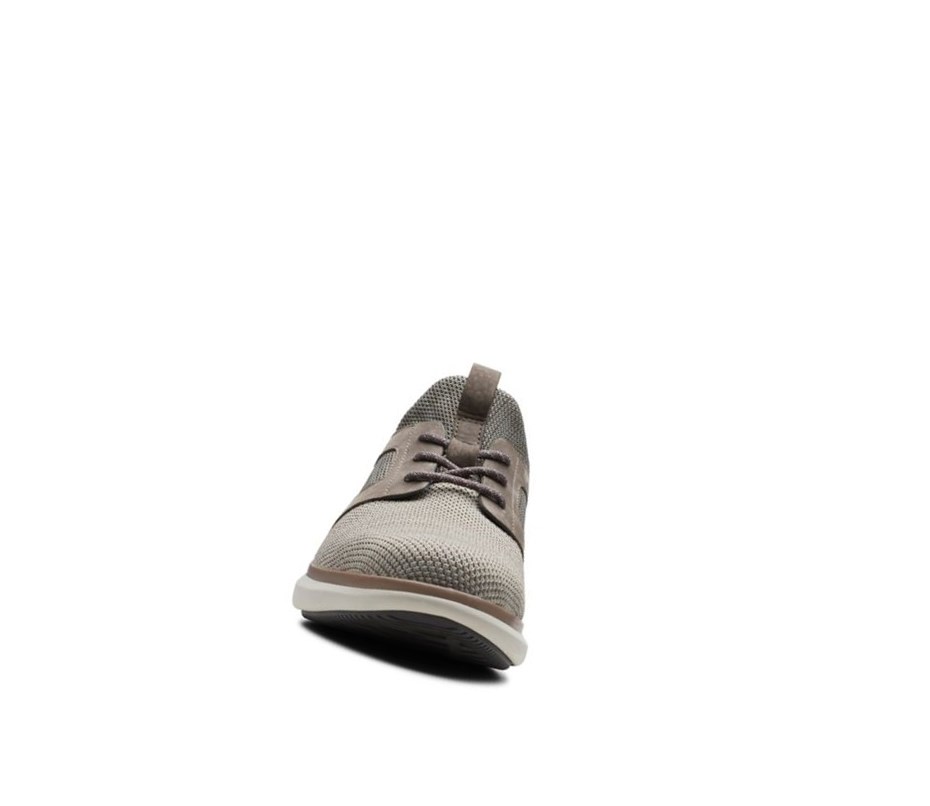 Trampki Clarks Un Globe Koronkowe Skórzane Męskie Beżowe | TWLJIV731