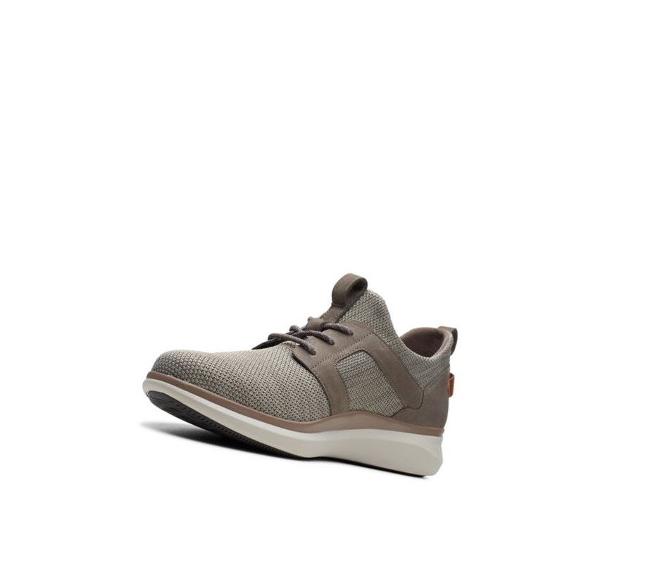 Trampki Clarks Un Globe Koronkowe Skórzane Męskie Beżowe | TWLJIV731