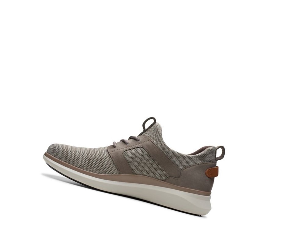 Trampki Clarks Un Globe Koronkowe Skórzane Męskie Beżowe | TWLJIV731