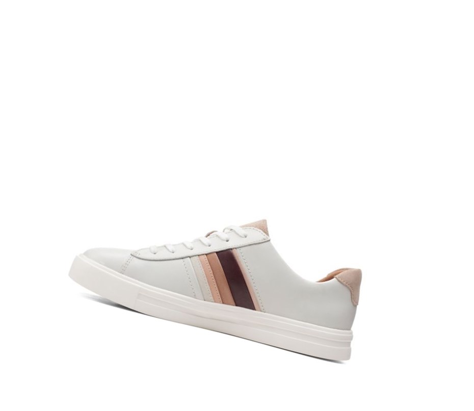 Trampki Clarks Un Maui Band Skórzane Damskie Białe | QNXGUZ018