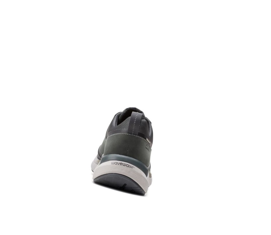 Trampki Clarks Wave 2.0 Vibe Nubuck Skórzane Męskie Ciemny Szare | WUAPTQ082