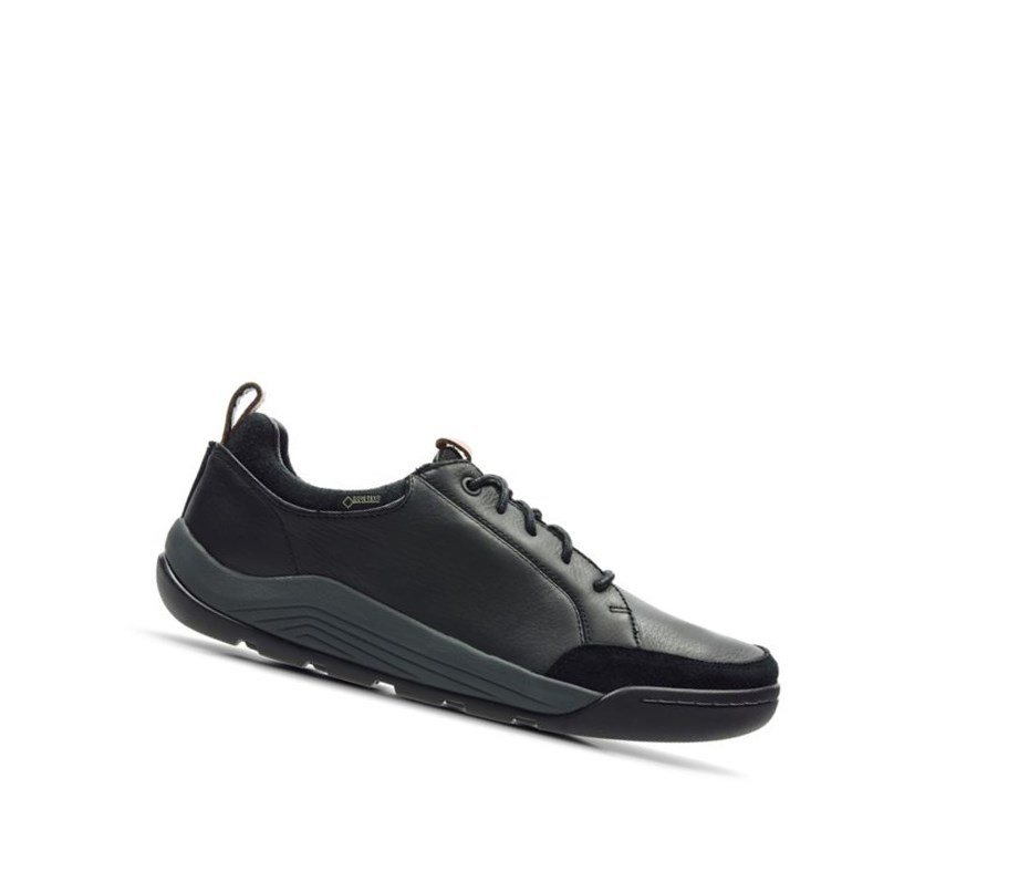 Trampki Na Co Dzień Clarks Ashcombe Bay Gore-tex Skórzane Męskie Czarne | RBMCPN125