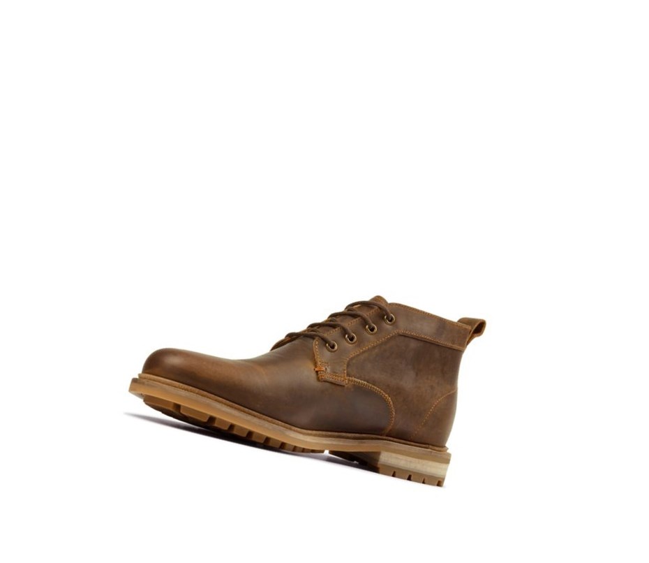 Trzewiki Clarks Foxwell Mid Skórzane Męskie Ciemny Brązowe | UMADQP170
