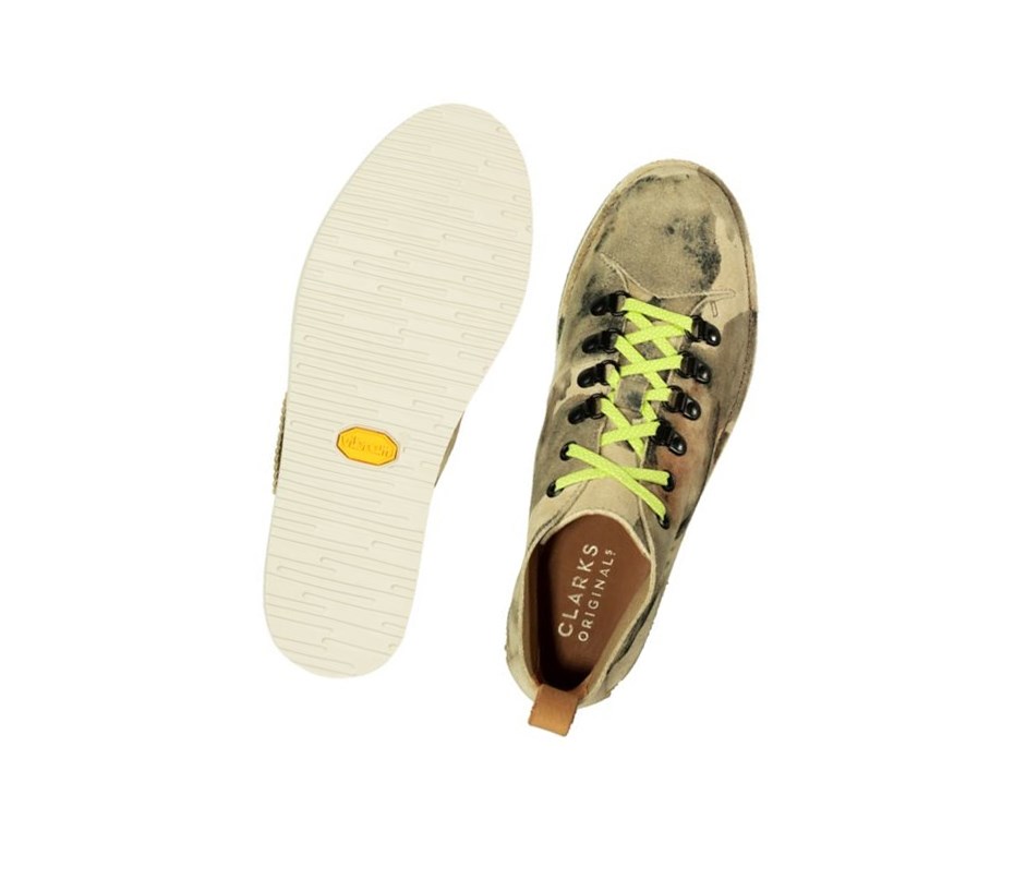 Wallabee Boots Clarks Nala Hike Damskie Białe Camo | QBNHRI054