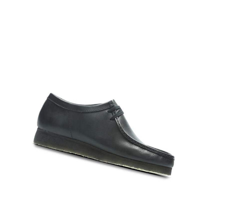 Wallabee Clarks Oryginalne Skórzane Męskie Czarne | EYWFBX475