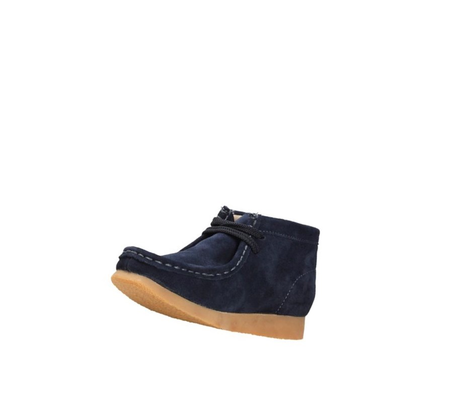 Wallabee Clarks Oryginalne Zamszowe Chłopięce Granatowe | HRZCJX726