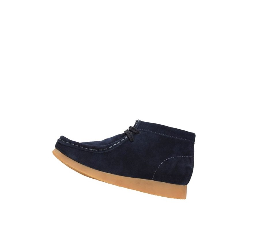 Wallabee Clarks Oryginalne Zamszowe Chłopięce Granatowe | HRZCJX726