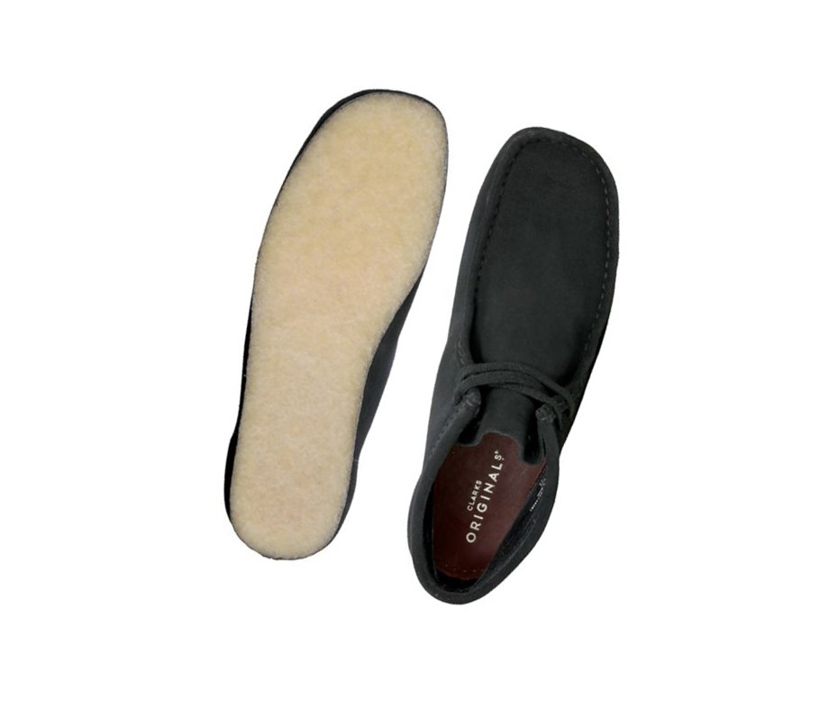 Wallabee Clarks Oryginalne Zamszowe Damskie Czarne | YRZOSV519